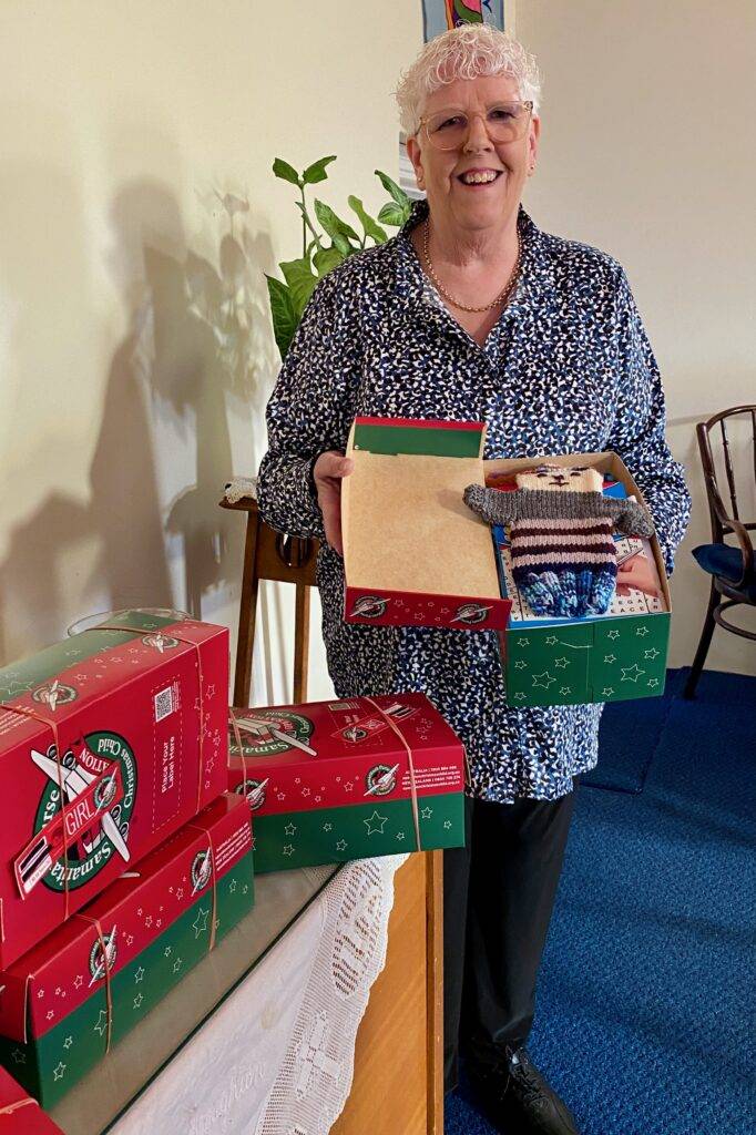 Help Sylvia Harvey pack a shoebox for operation christmas child