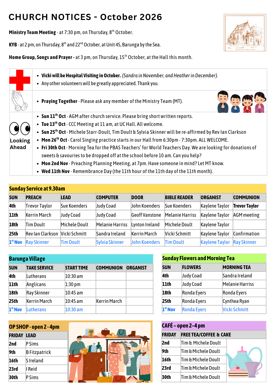 Church Notices - October 2026